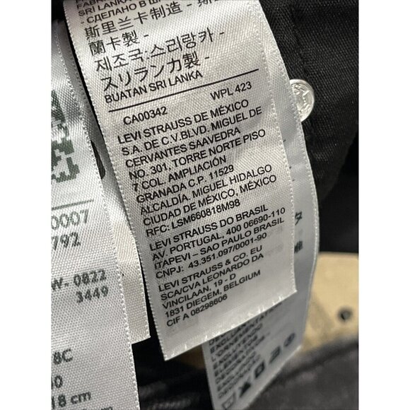 Levis Jeans Womens 24W Wedgie Straight Black Distressed Button Fly Busted Knee - Picture 10 of 12